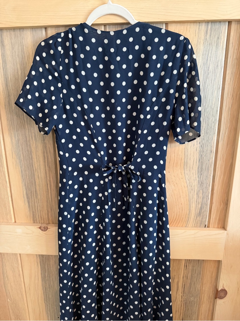 Reformation Navy Polka Dot Button-Front Dress - Picture 4 of 4